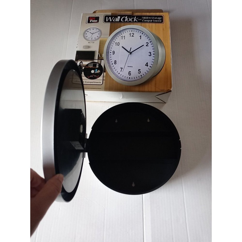 Wall Clock With Hidden Safe Compartment Secret Storage Valuables Cash Box - Picture 11 of 13